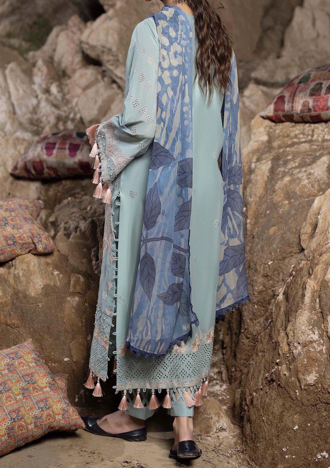 Adan's Libas Hafsa Zia Pakistani Embroidered Lawn Dress - db25990