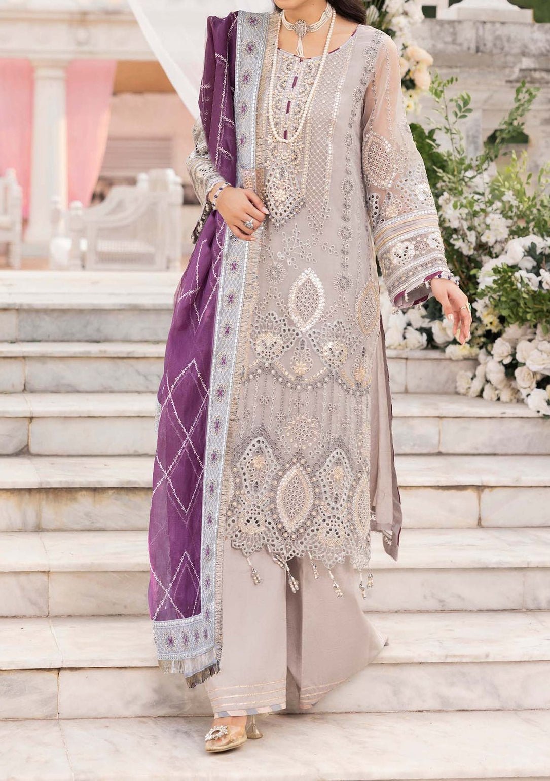 Adan s Libas Whispering Breeze Pakistani Luxury Palazzo Suit