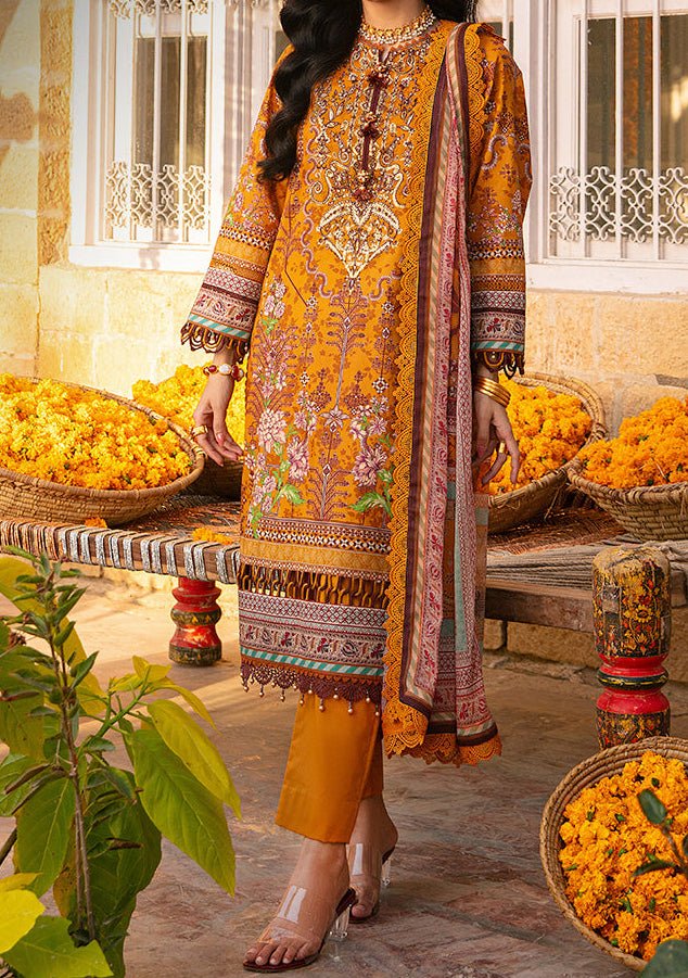 asim jofa orange dress AJCD-30 EMBROIDERED CHIFFON 3 PCS
