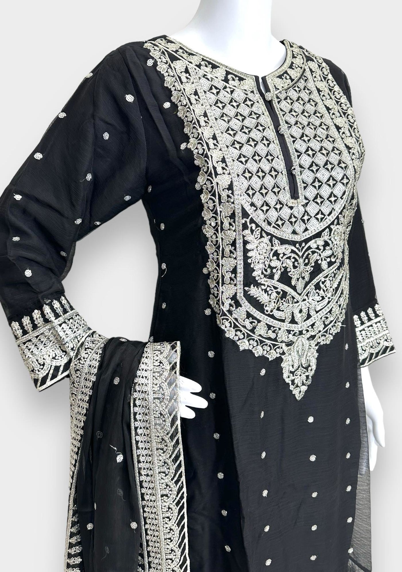 Asim Jofa Replica Embroidered Chiffon Dress - db25276