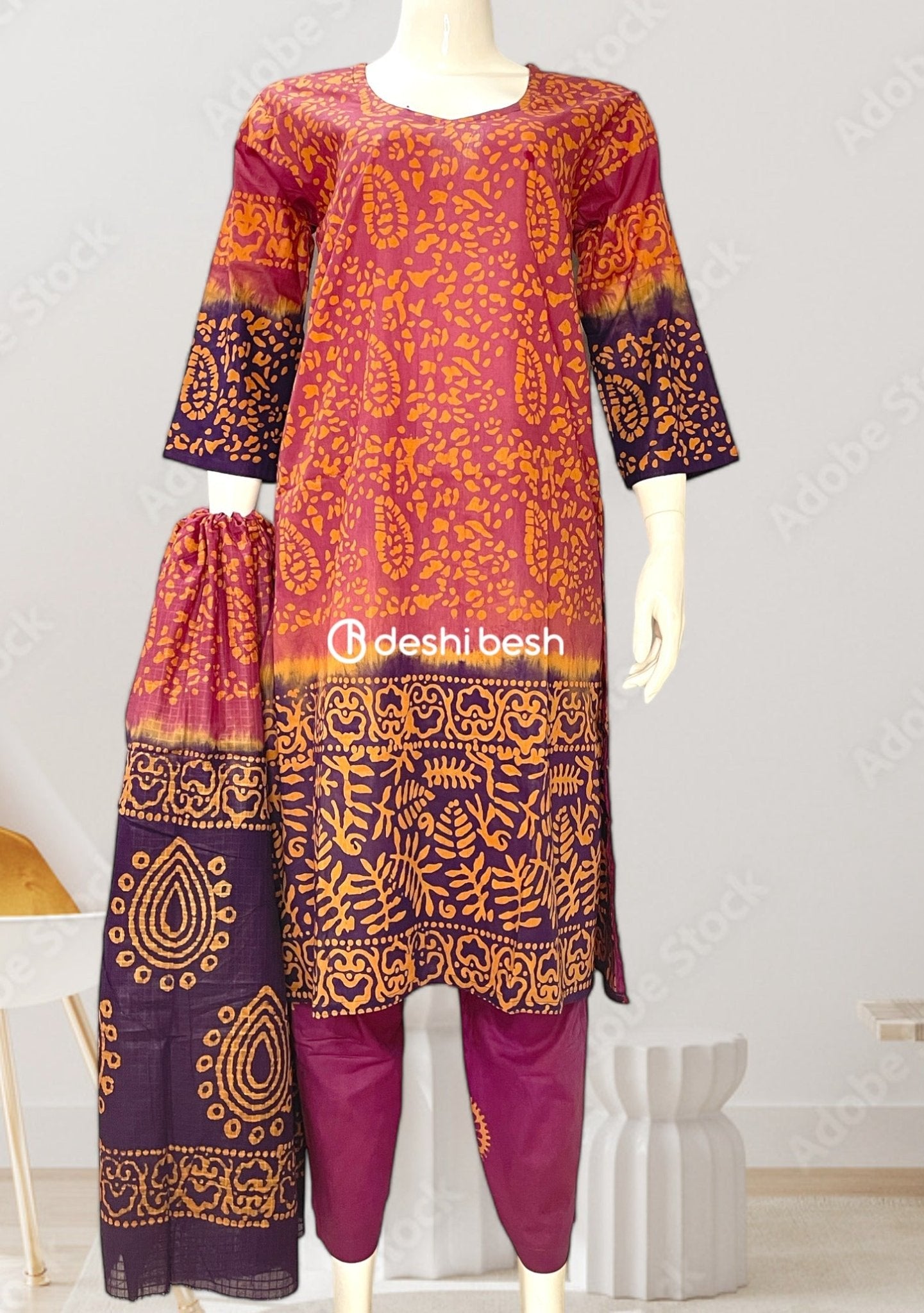 Summer Batik Printed Soft Cotton Salwar Suit db26429 44 45