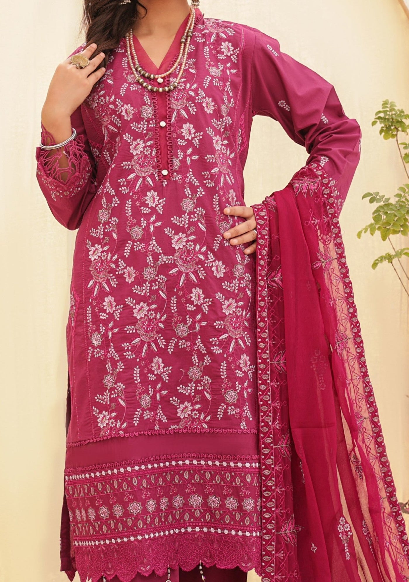 Bella Ready Made Pakistani Heavy Embroidered Lawn Dress - db25853
