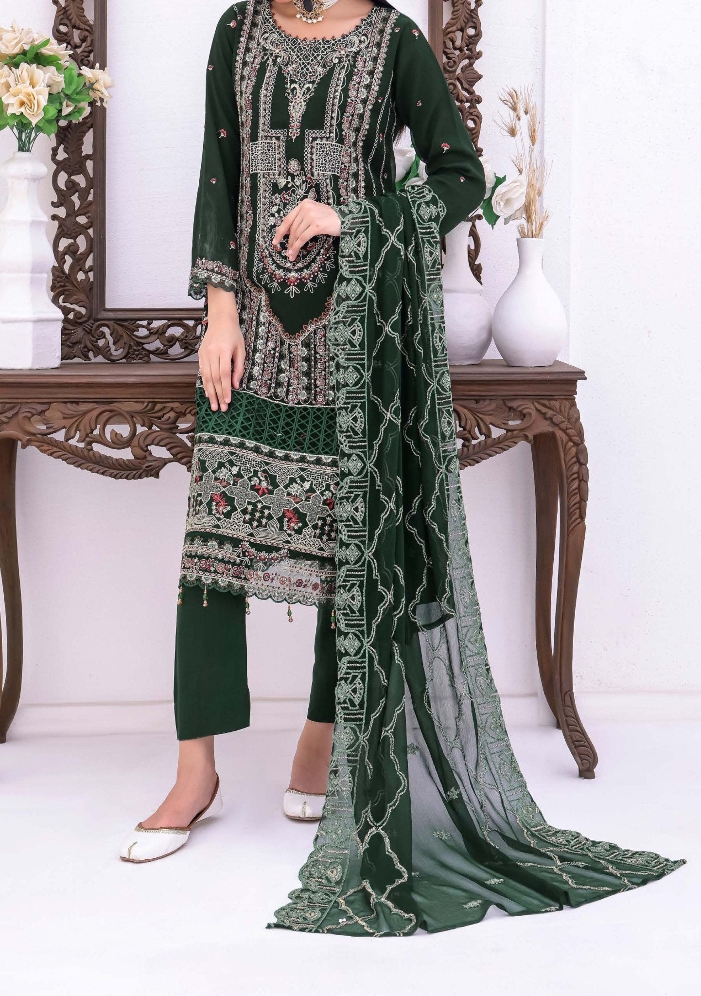 Bin Saeed Luxury Embroidered With Chiffon Dupatta Vol-2 - Design 09 main image 0