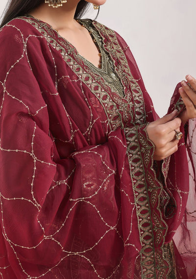 Bin Hameed Middhat Heavy Embroidered Chiffon Dress - db25890
