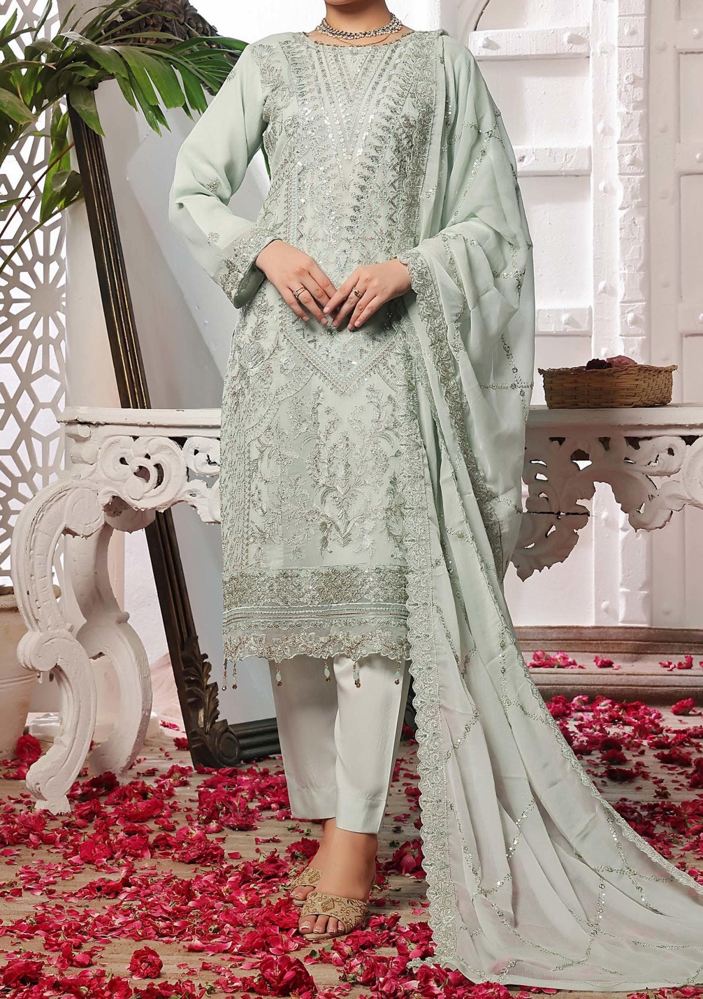 Bin Hameed Zhikar Luxury Embroidered Chiffon Dress main image 0