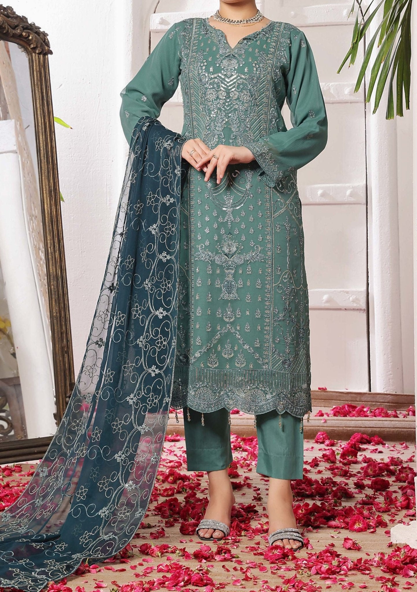 Bin Hameed Rina Luxury Embroidered Chiffon Dress