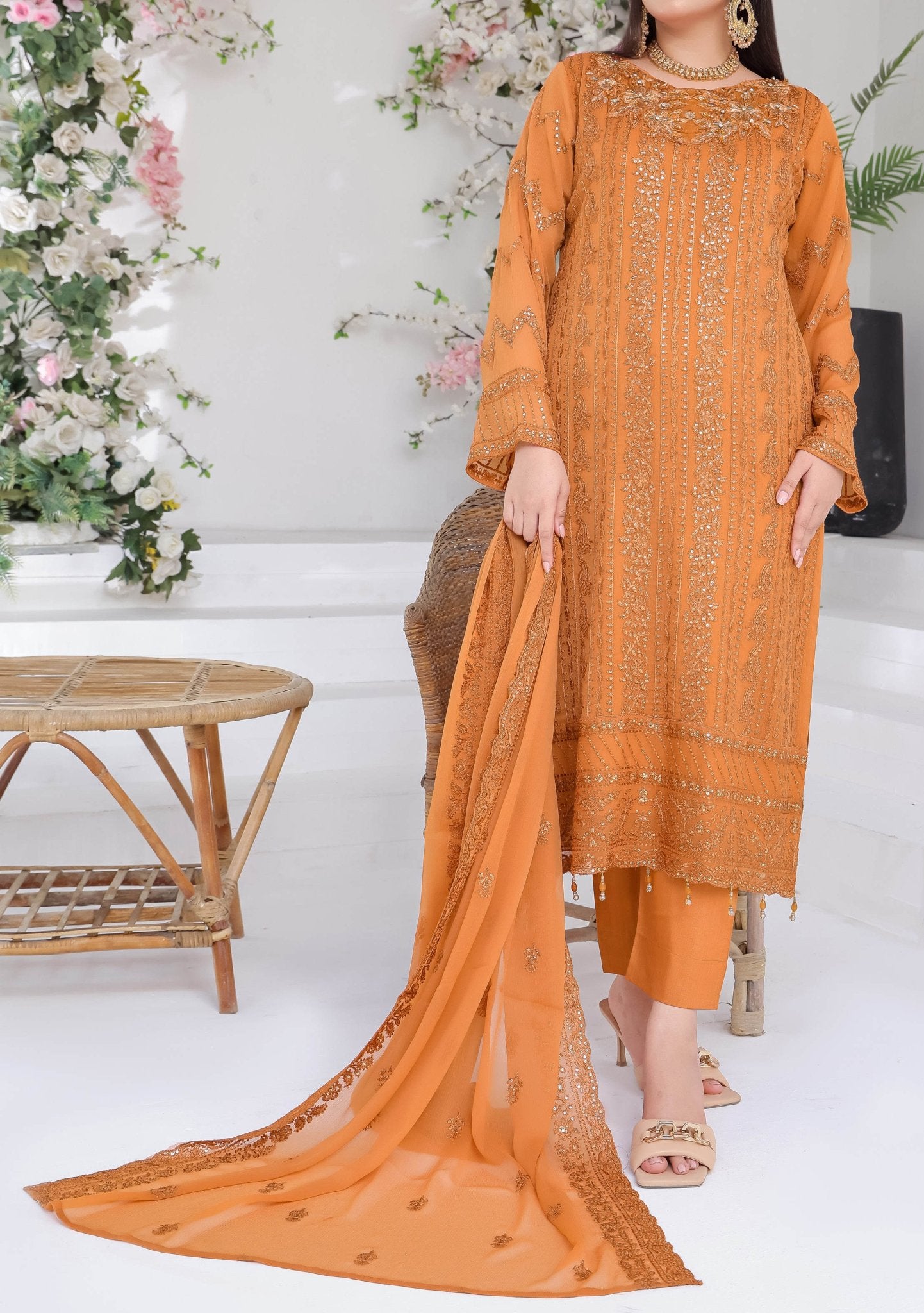 Bin Hameed Aafreen Embroidered Viscose Dress main image 1