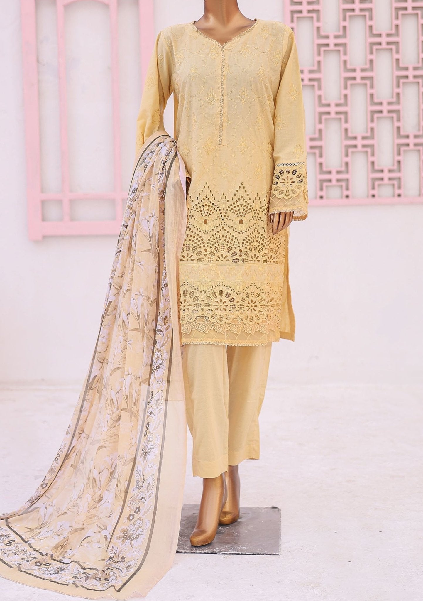 Bin Saeed Ready Made Chikankari Embroidered Dress
