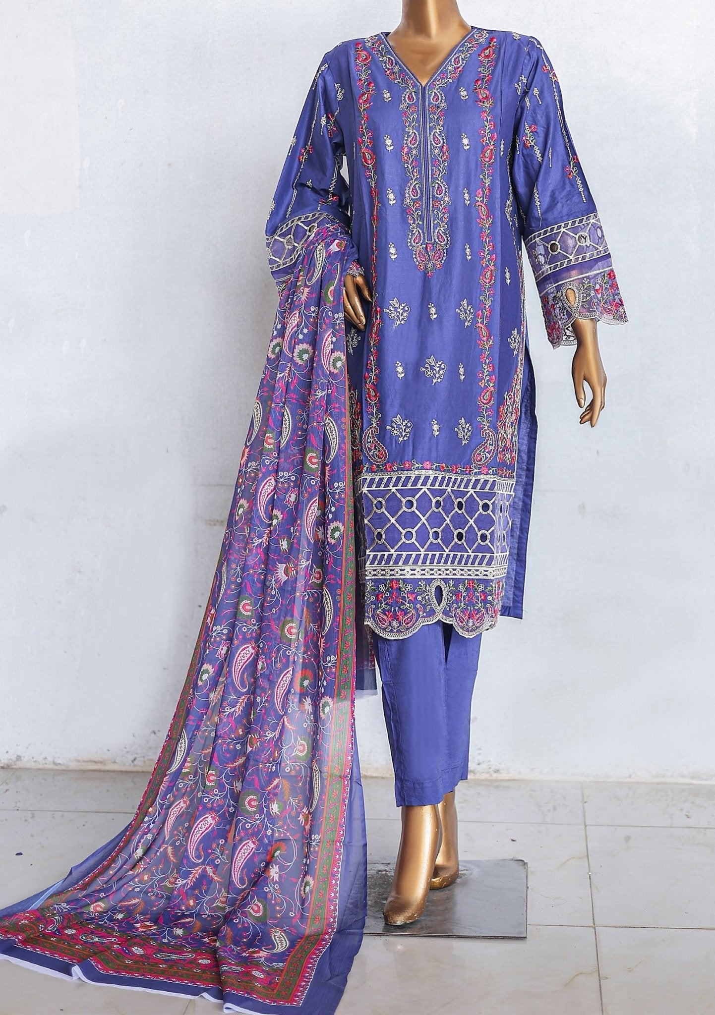 Bin Saeed 3 Pieces Ready Made Printed Cotton Dress main image 1