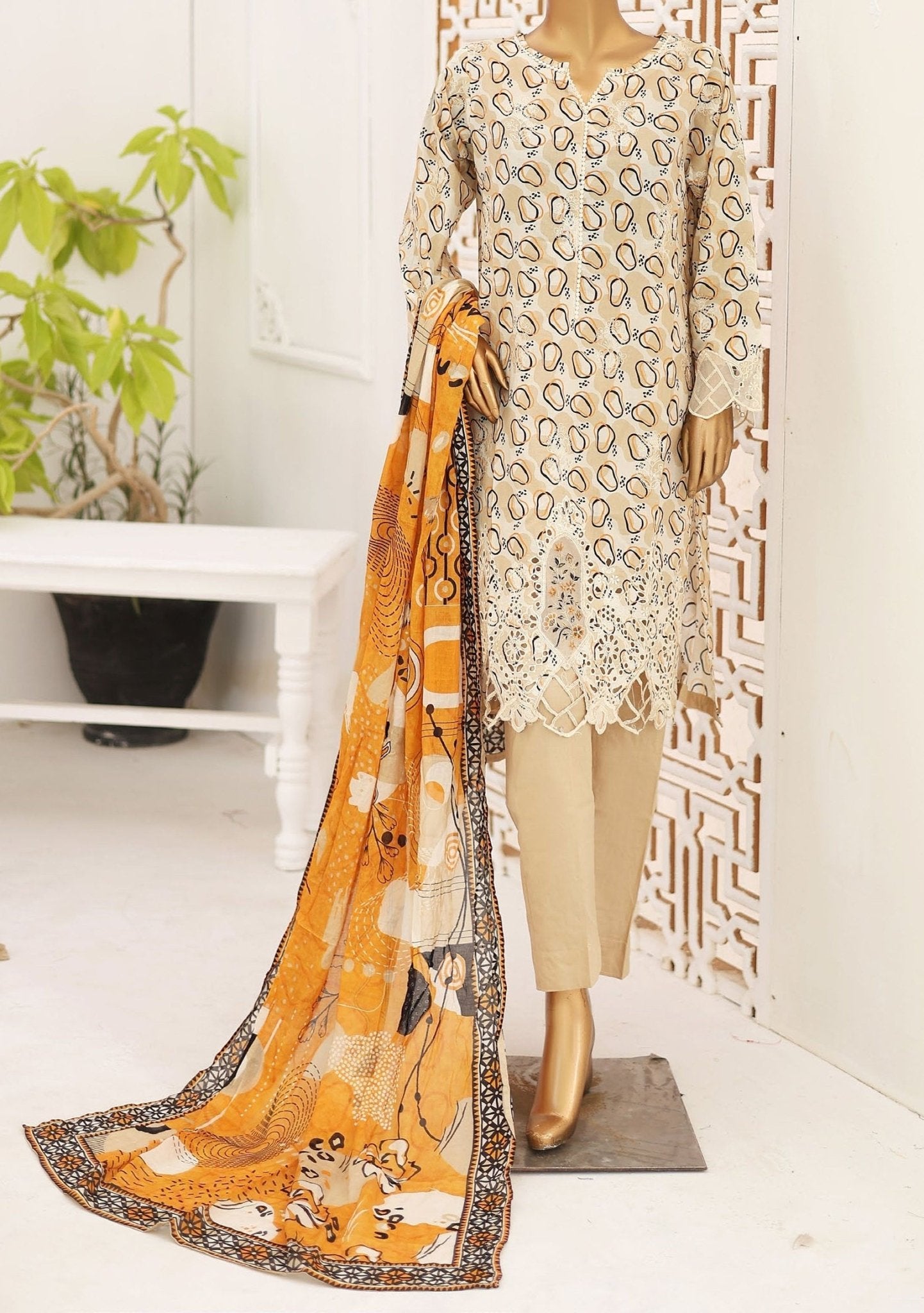 Bin Saeed Ready Made Embroidered Cotton Dress main image 0