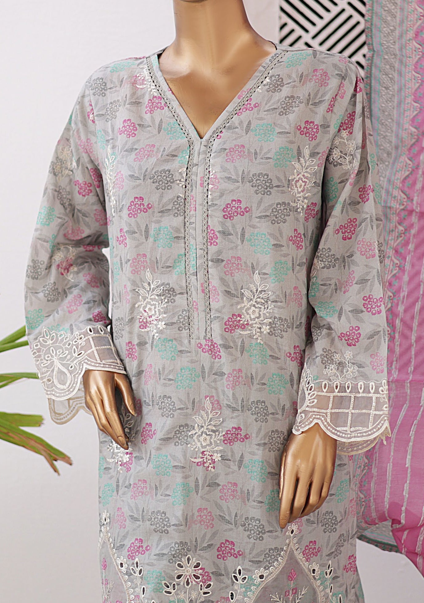 Bin Saeed Ready Made Embroidered Lawn Dress - db25901