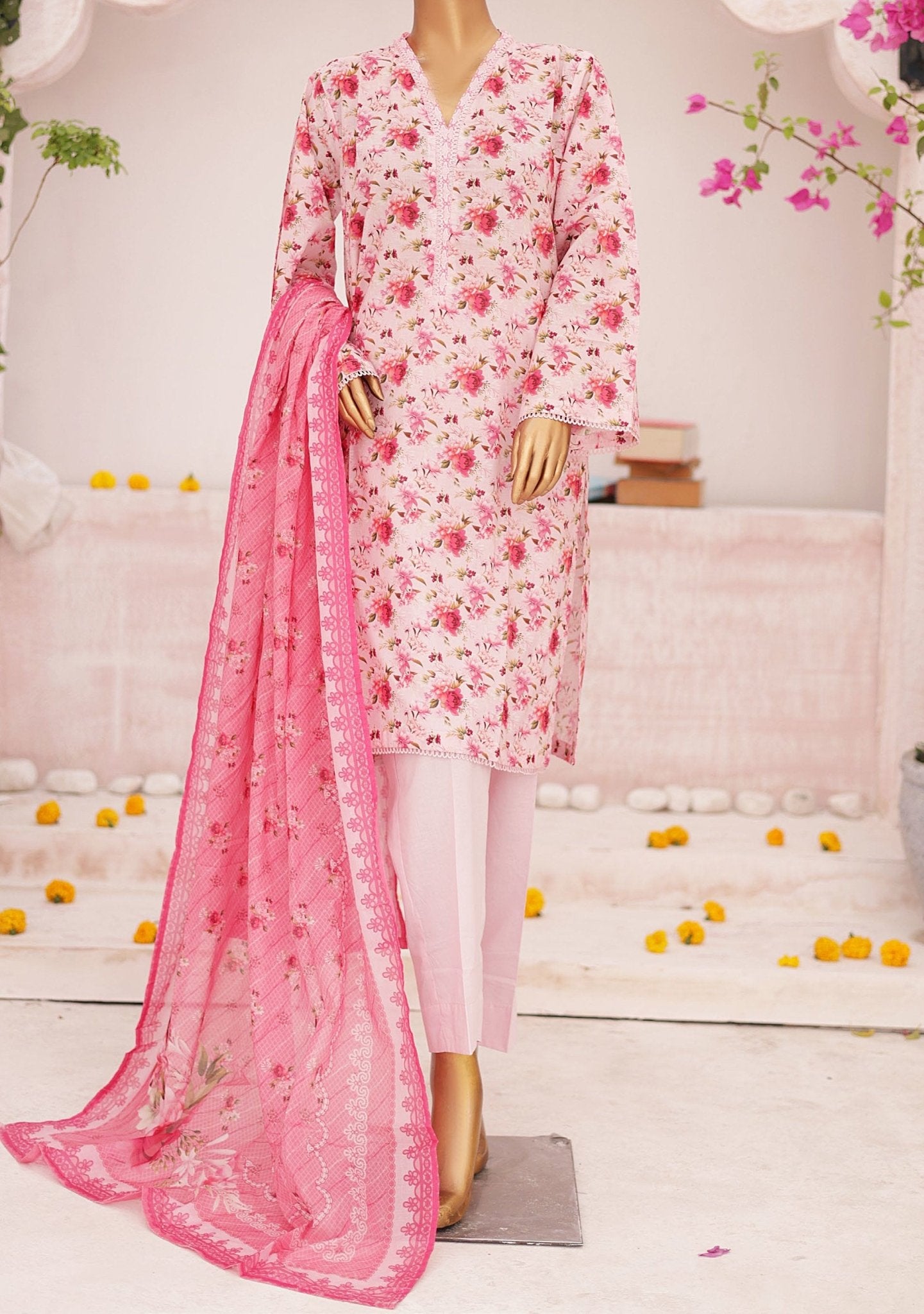 Bin Hameed Dedazaib Printed Lawn Dress main image 0