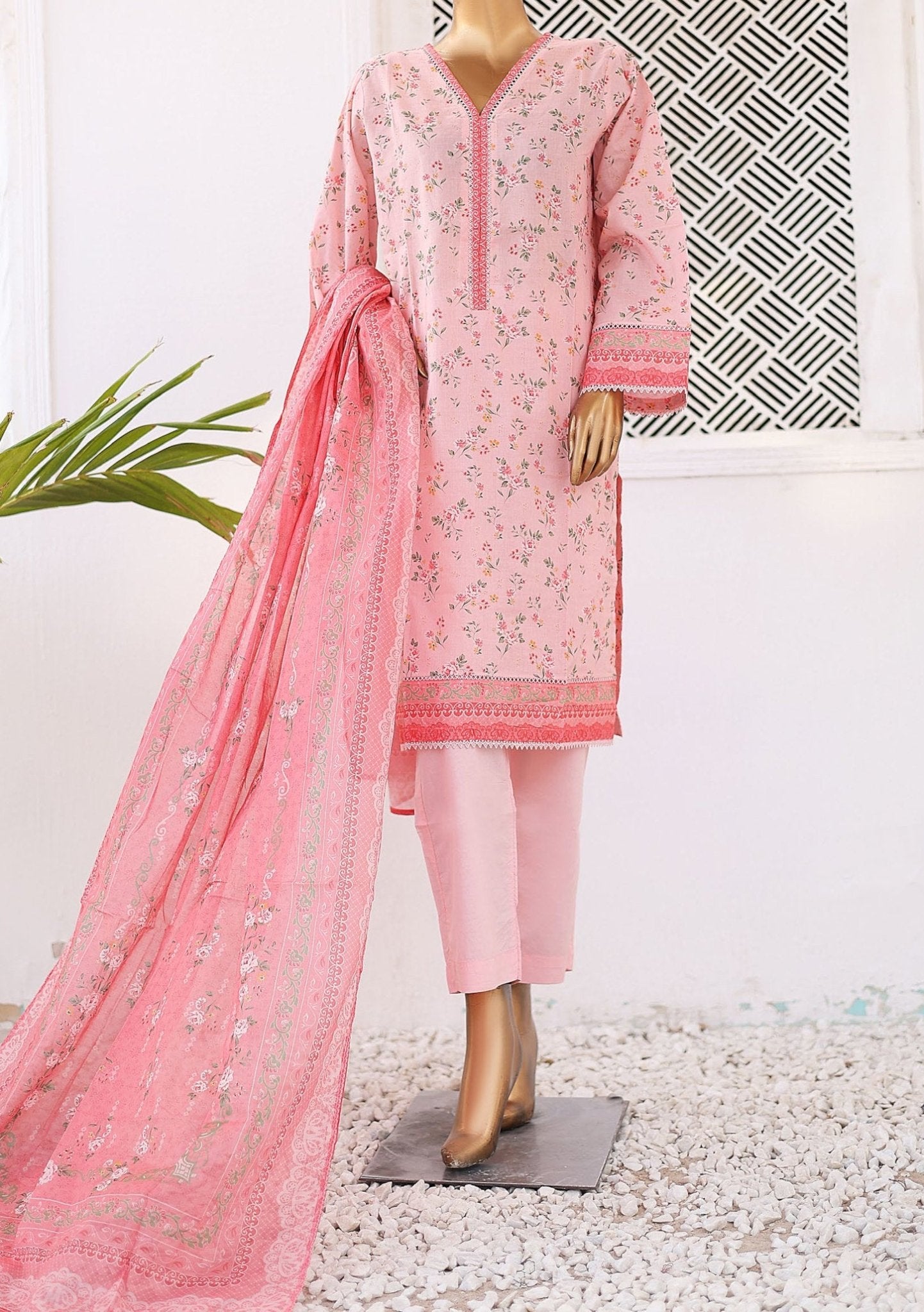 Bin Saeed Ready Made Printed Lawn Dress main image 0