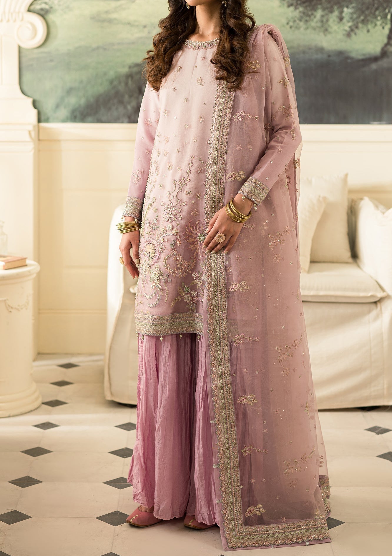 Pink Pakistani Organza Suit | Emaan Adeel | Le Festa Formal Edit 7 | LF-702