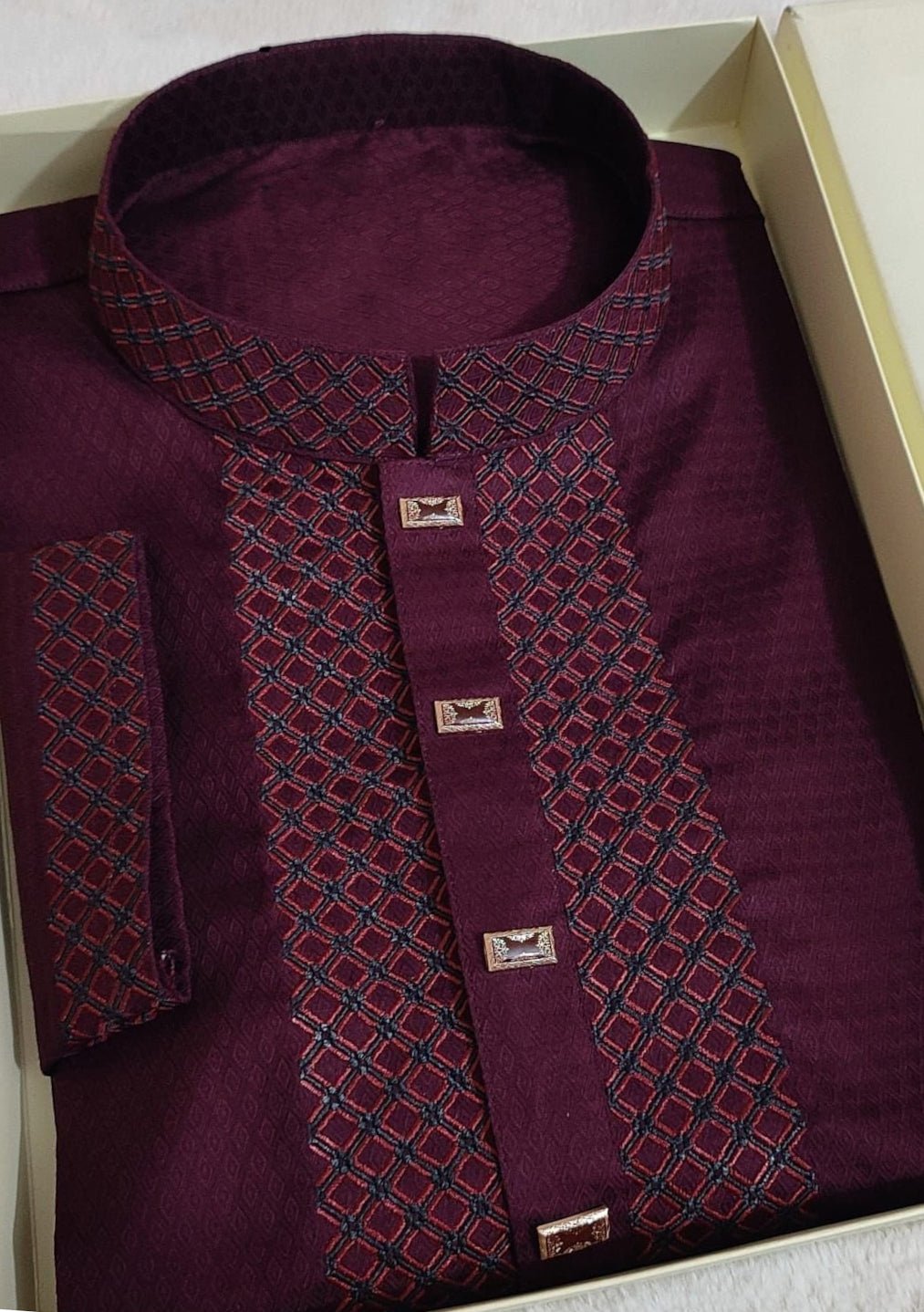 Embroidered Mixed Cotton Punjabi
