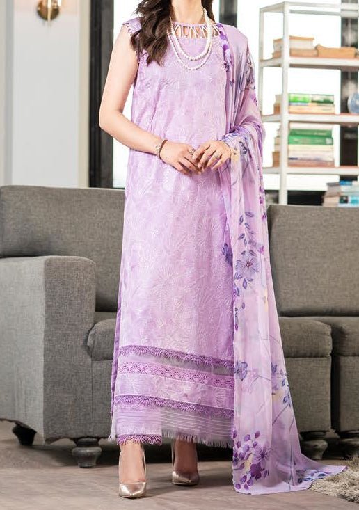 Mishaal by Gulljee Embroidered Lawn 3 piece Unstitched Dress - GJM11 - A12 - Summer Collection