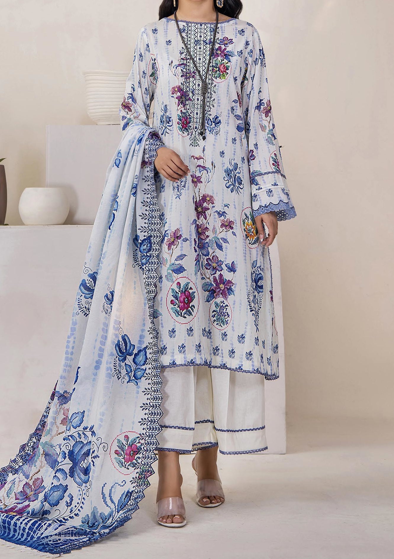 Gulljee Mishaal Ready Made Embroidered Lawn Dress
