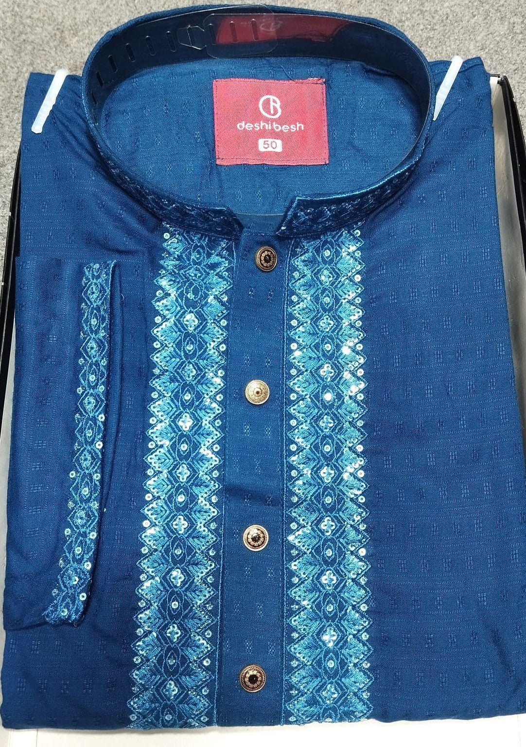 Embroidered Mixed Cotton Panjabi