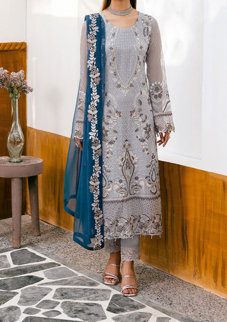 Ramsha Chevron Pakistani Luxury Chiffon Dress main image 1