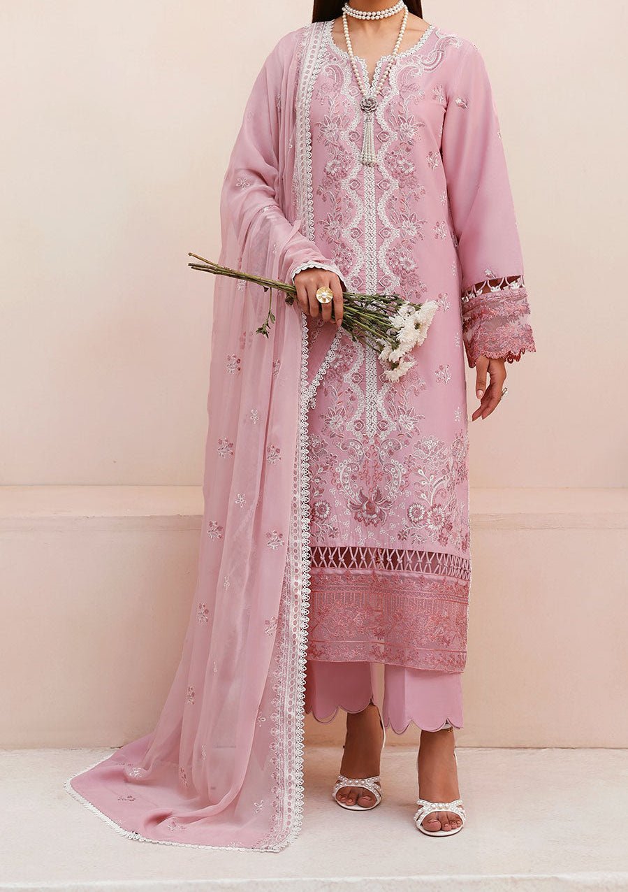 pink embroidered dress pakistani Baby Pink Embroidered Pakistani Suit, Cambric Cotton 3-piece