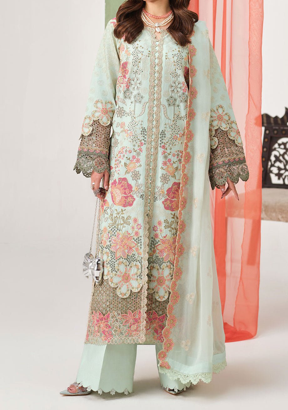 light green pakistani dress Ramsha Luxury Lawn Dress- db31418 YGroup_NataliaStraplessDress
