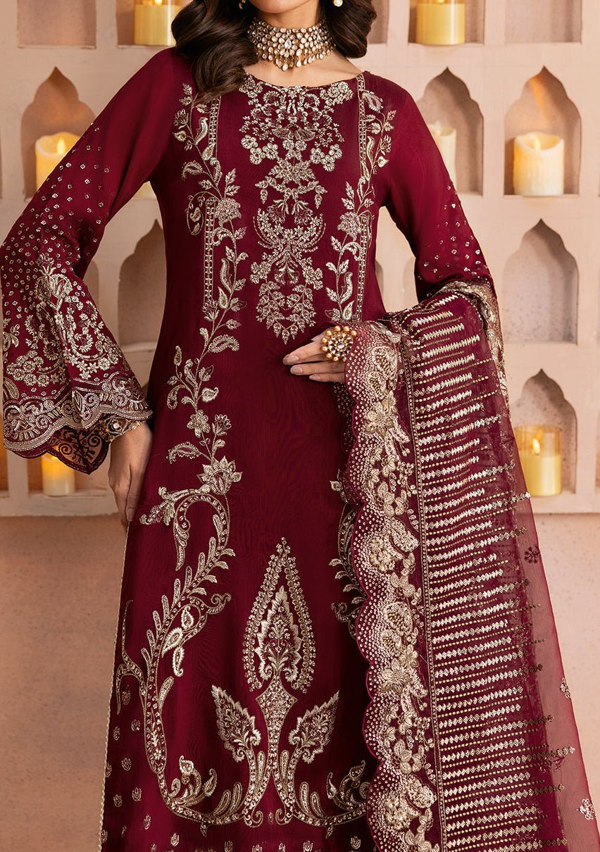 red embroidered dress pakistani One True Love-D6A-Scarlet Red Embroidered Pakistani Dress with Ghaara Work by Crimson main image 0