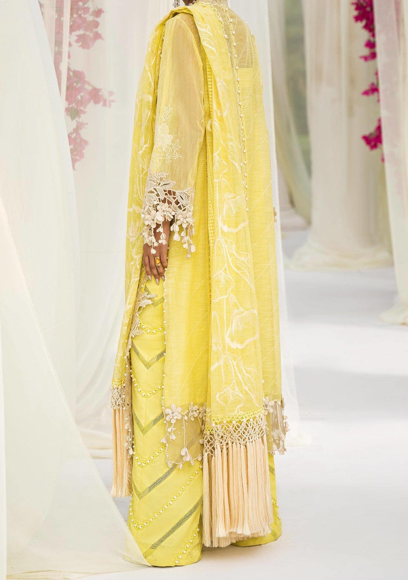 Sana Safinaz Pakistani luxury Woven Net Dress - db25841