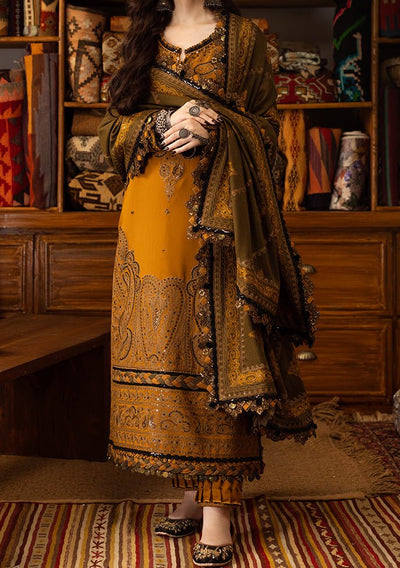Asim Jofa Kashmiri Taanka Pakistani Raw Silk Dress - db24040