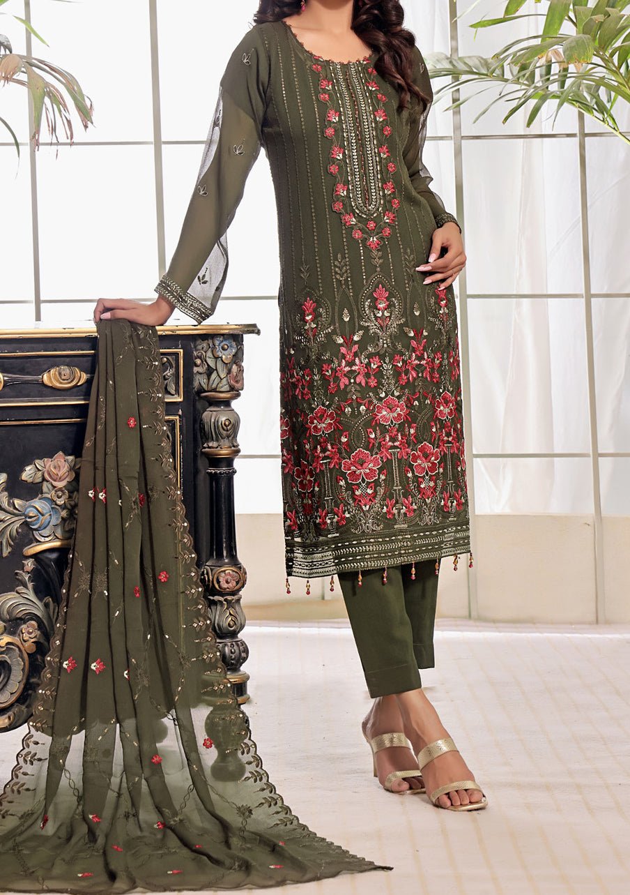 Bin Hameed Fabiha Heavy Embroidered Chiffon Dress