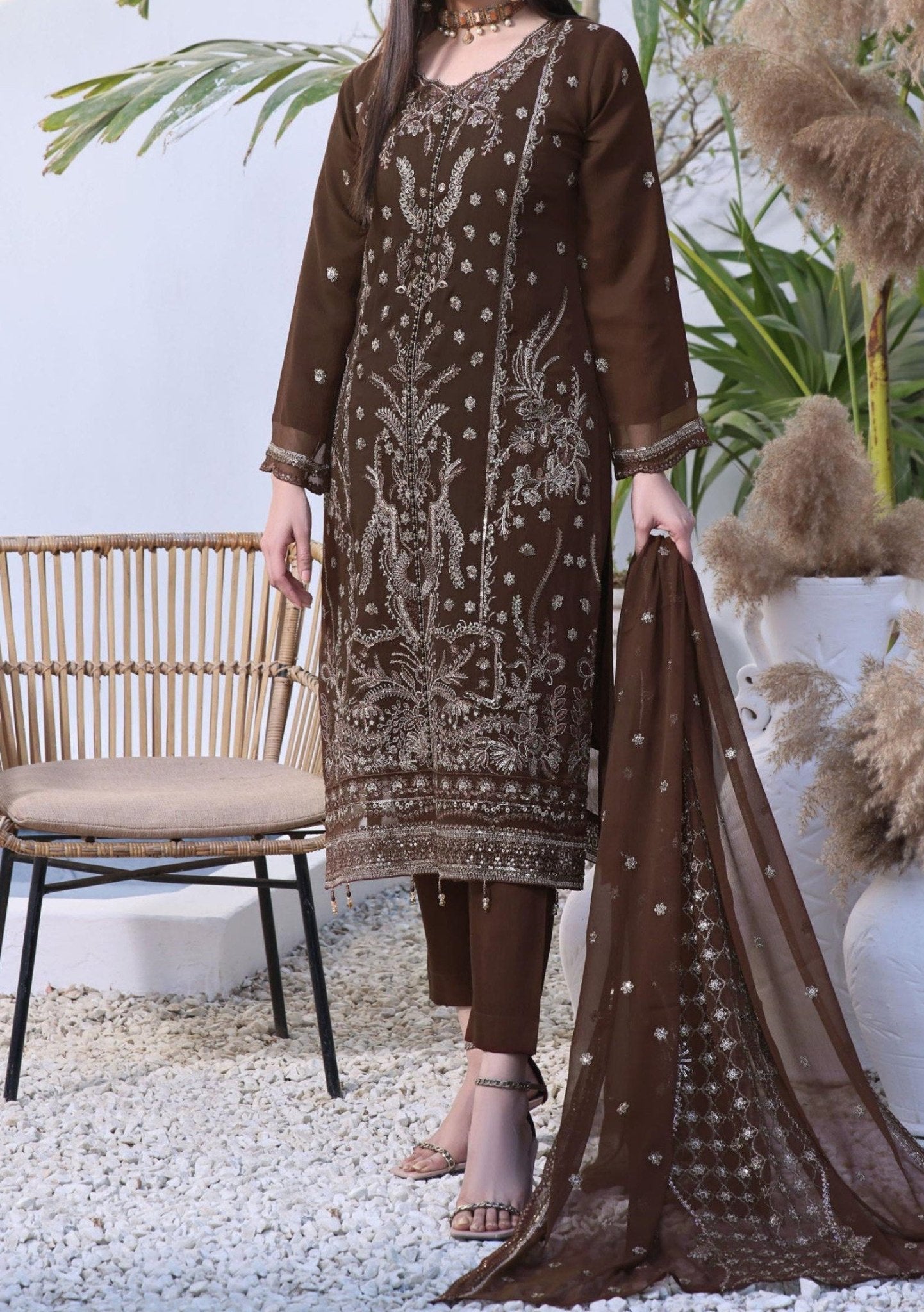 Bin Hameed Horain Luxury Embroidered Chiffon Dress main image 1