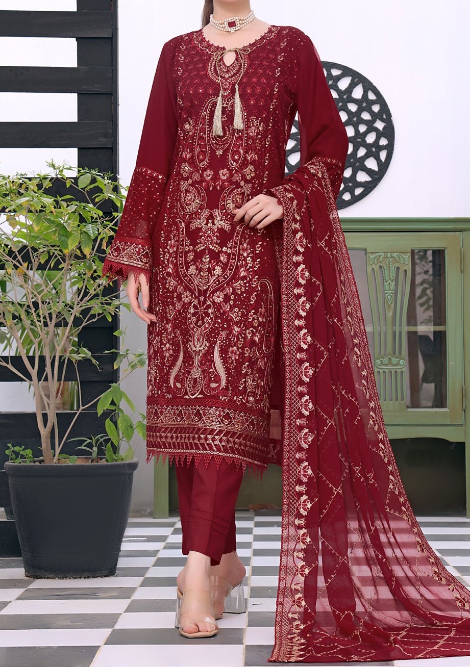 Bin Hameed Sanaubar Heavy Embroidered Chiffon Dress main image 0
