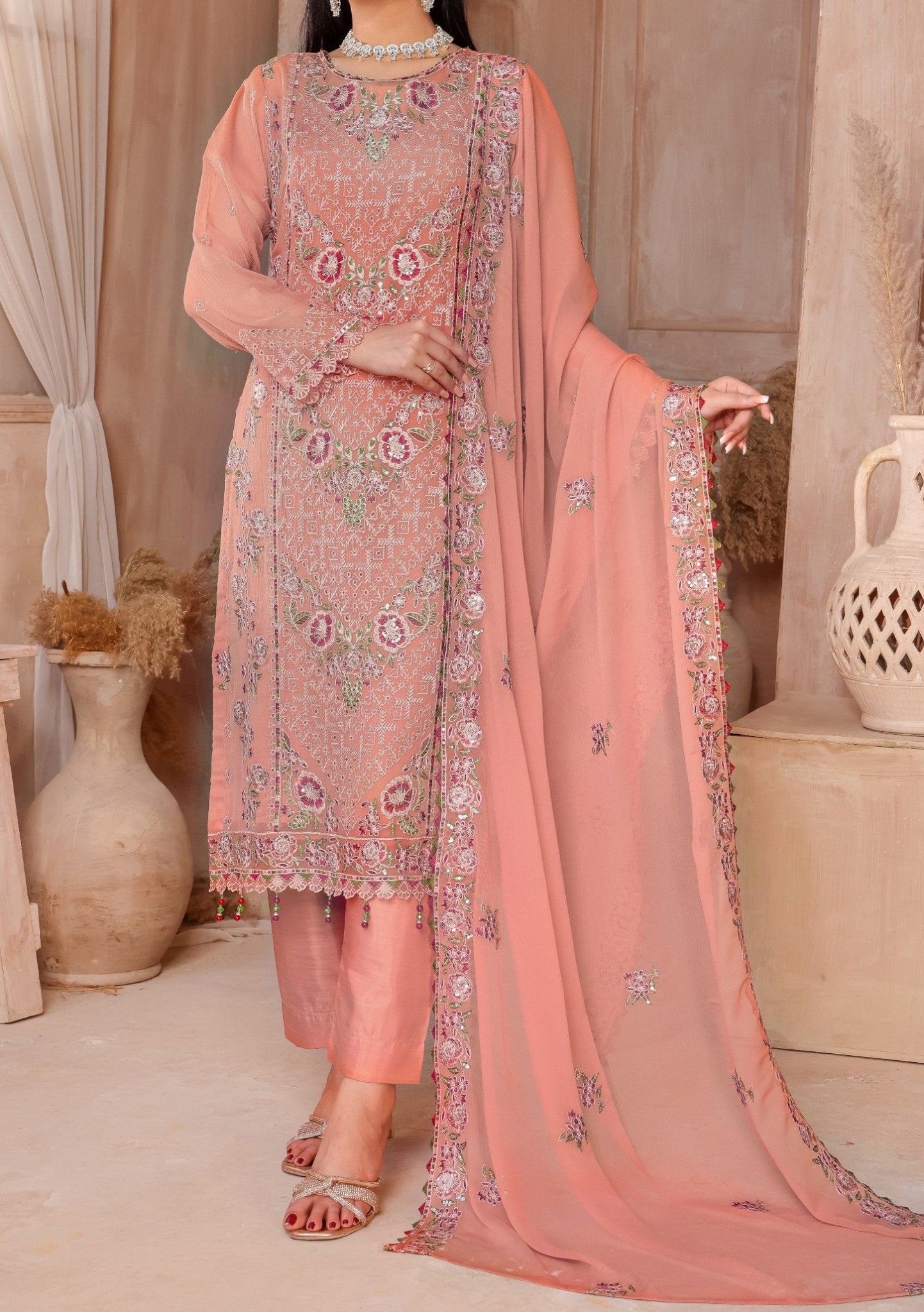 Bin Hameed Suffha Luxury Embroidered Chiffon Dress main image 0