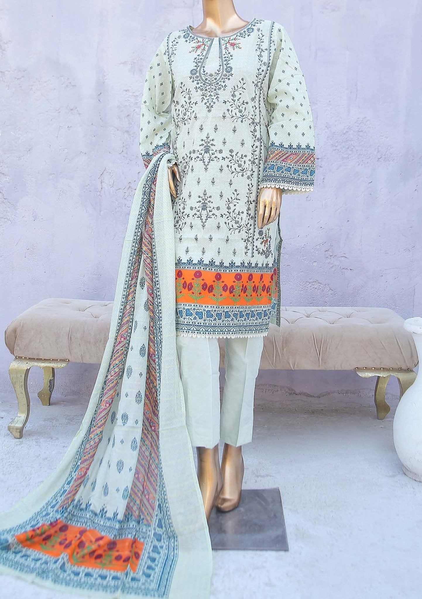 Bin Saeed Ready Made Printed Cotton Dress main image 0