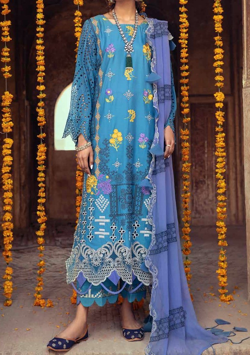 Charizma Blue Casa Embroidered Pakistani Luxury Lawn Dress
