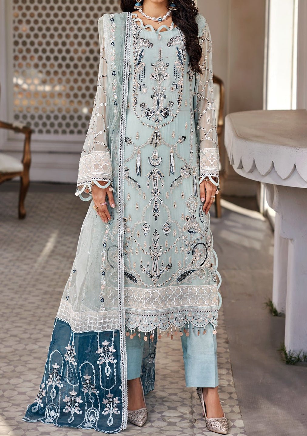 Emaan Adeel Designer Pakistani Chiffon Dress