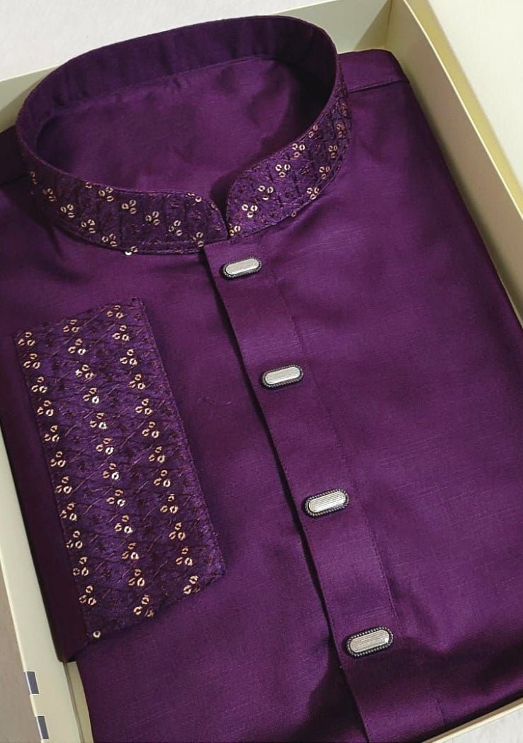 Embroidered Mixed Cotton Panjabi