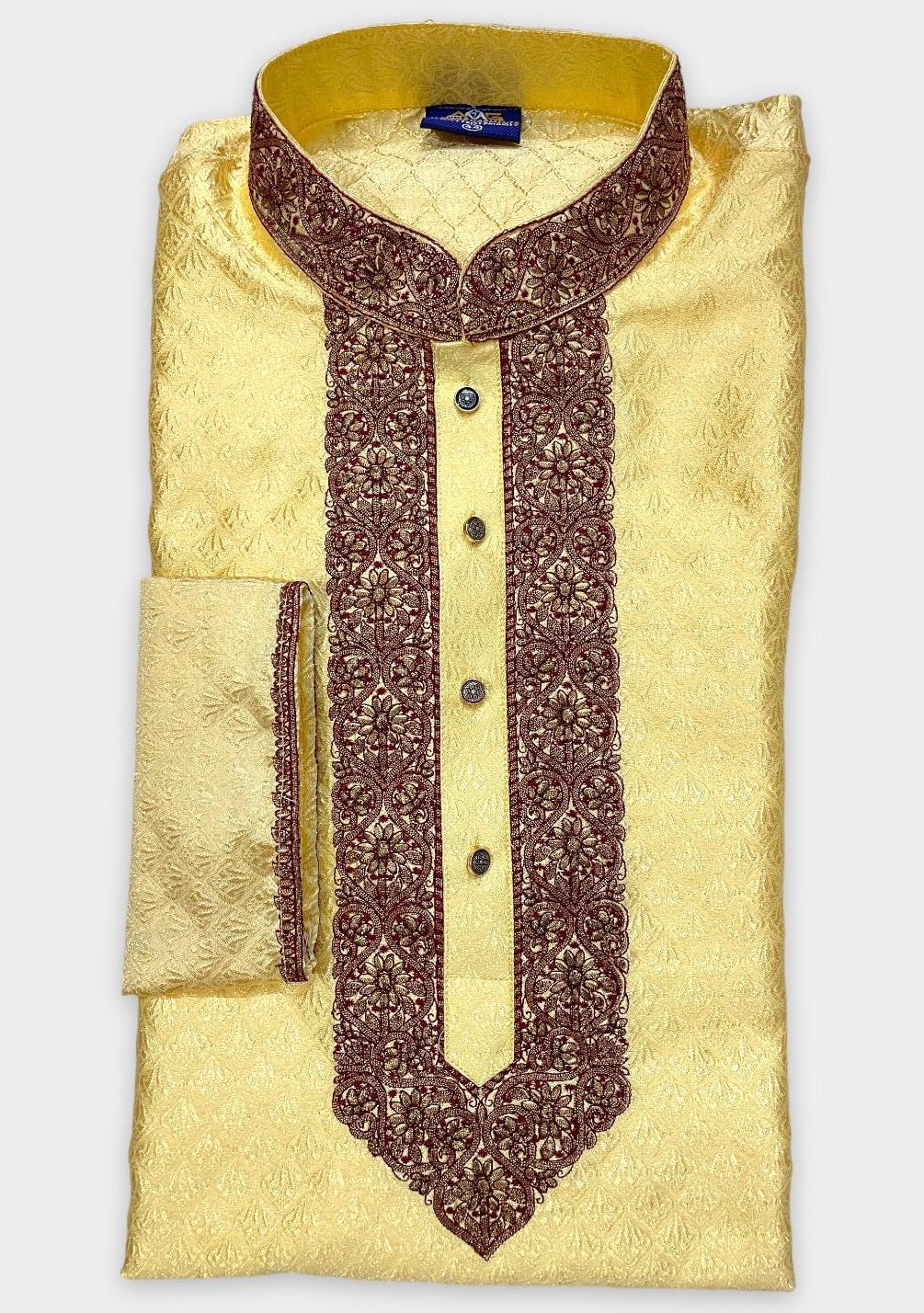 Golden kurta pajama online punjabi