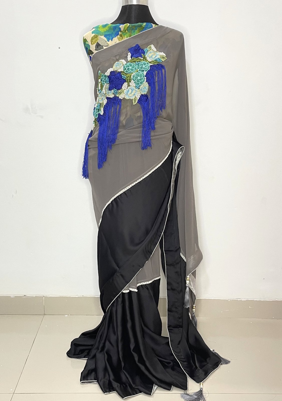 Khan Saab Boutique Designer Georgette Carnation Saree