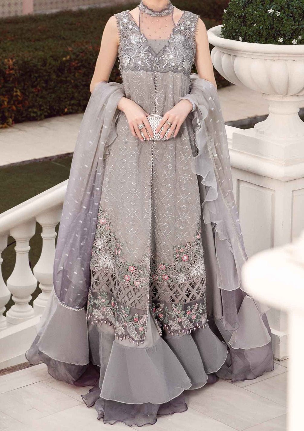 Maria.B Sateen Pakistani Luxury Cotton Satin Dress