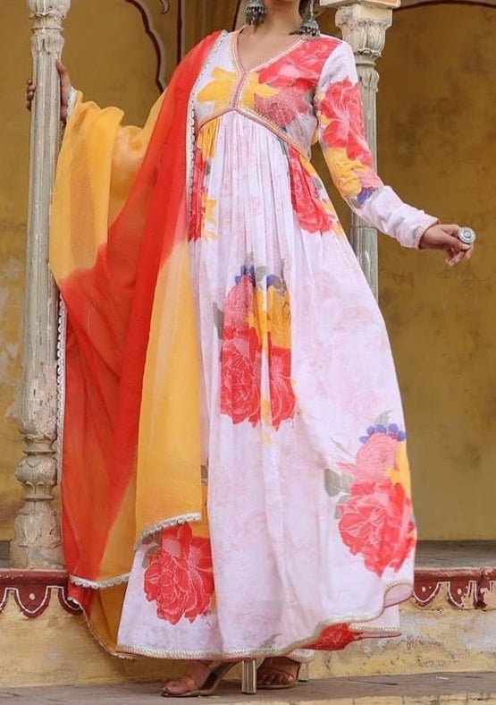 Printed Ready Made Alia Cut Cotton Dress Printed Ready Made Alia Cut Cotton Dress