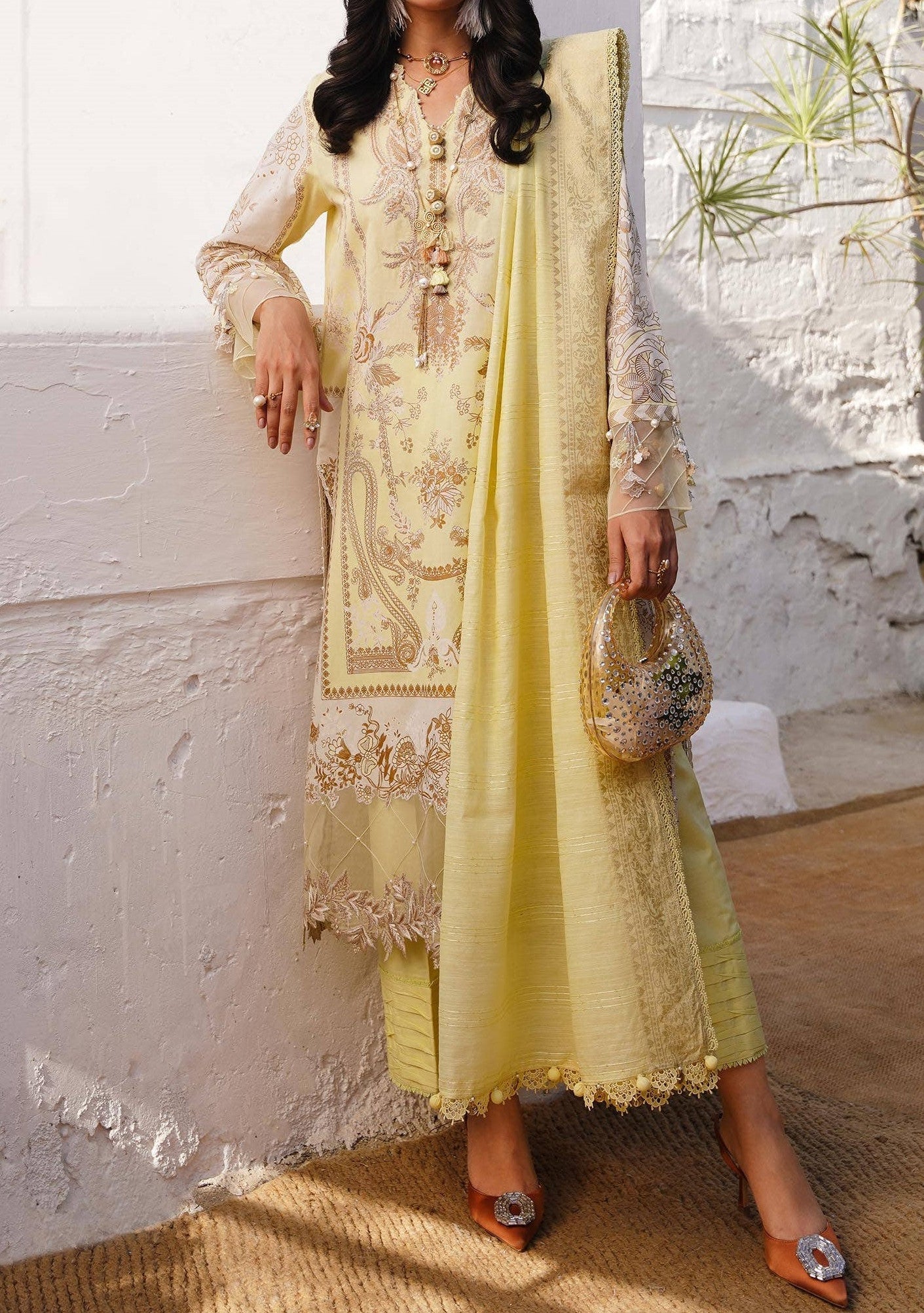 Sana safinaz shop yellow suit