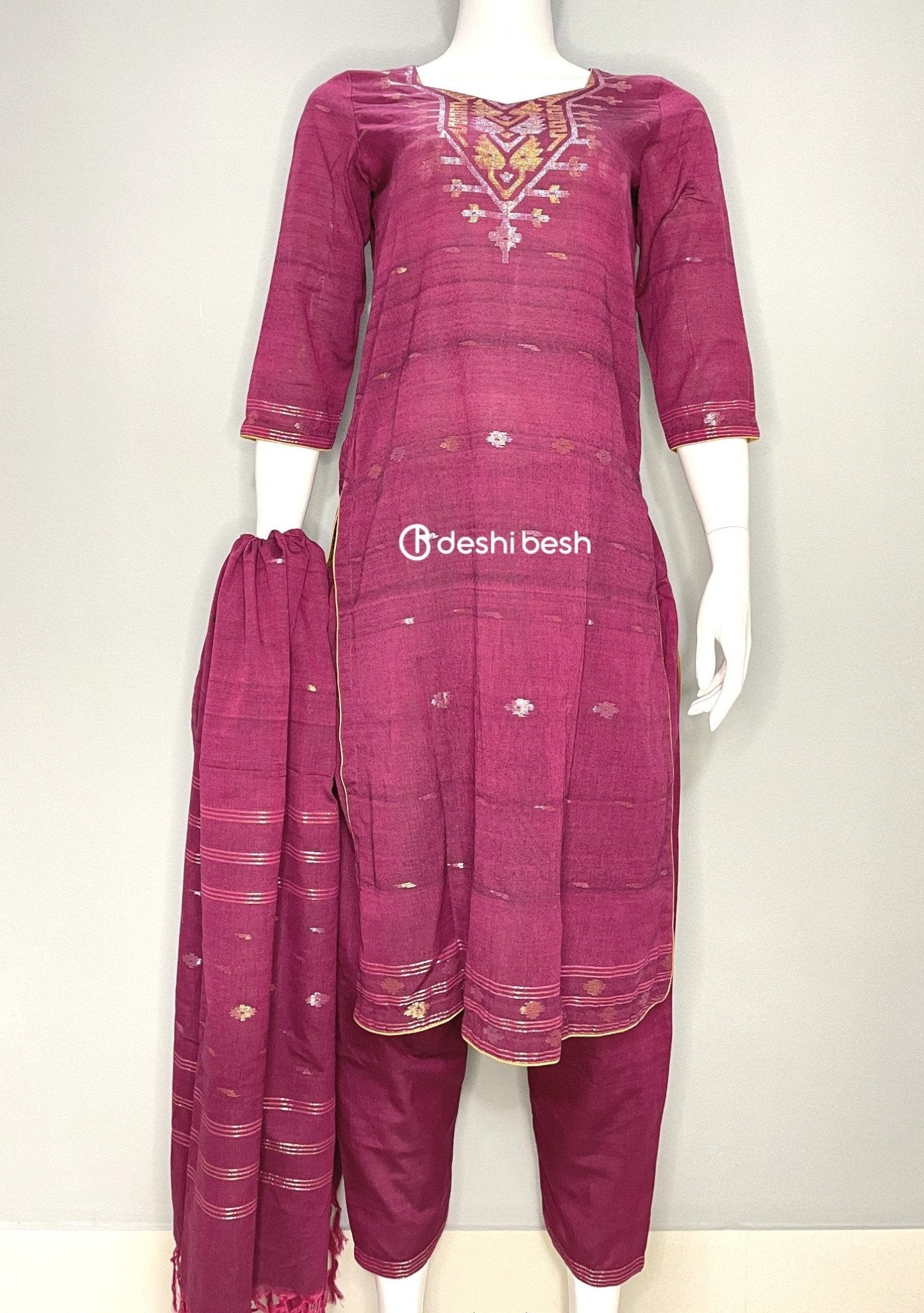 Summer Boutique Designer Jamdani Cotton Salwar Suit - db19801 Summer Boutique Designer Jamdani Cotton Salwar Suit - db19801