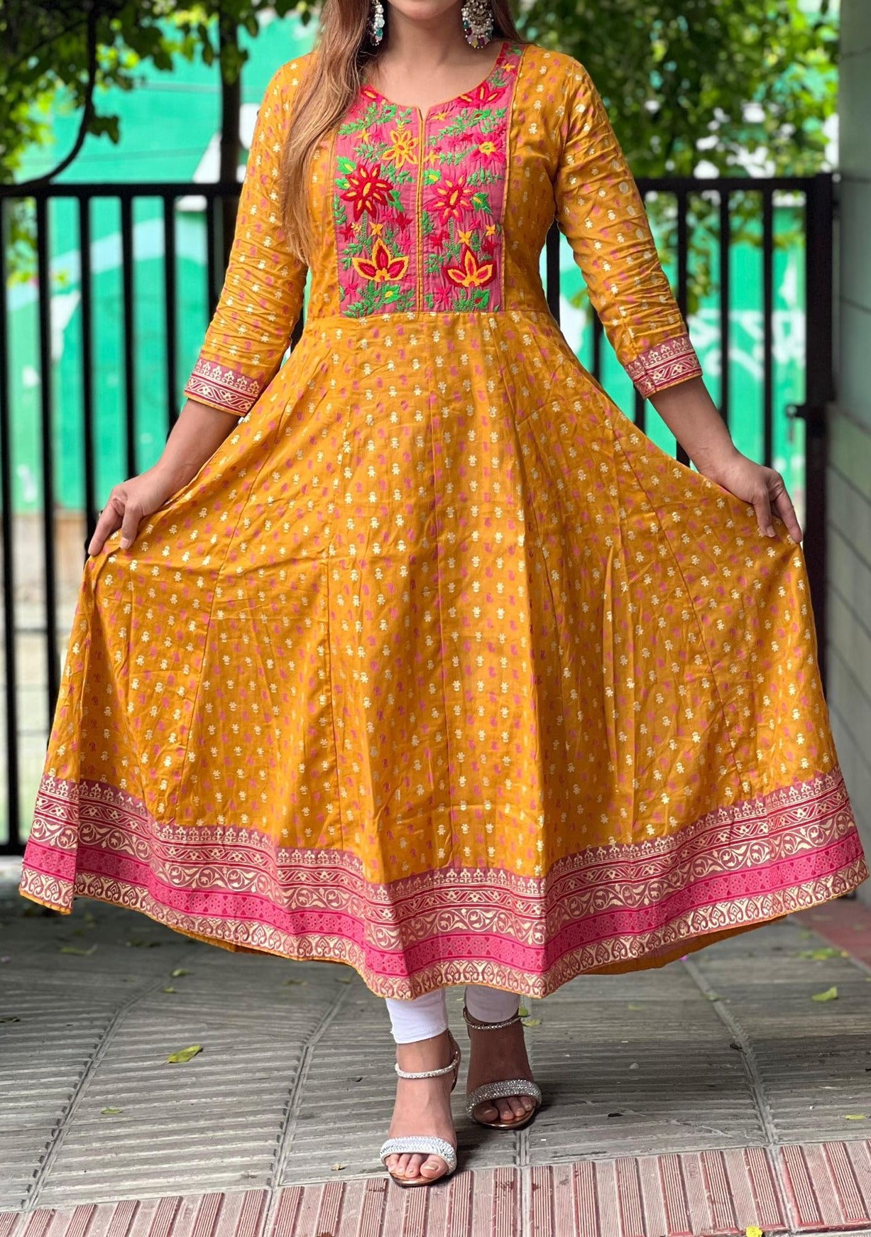 Embroidered 1 Piece Cotton Gown
