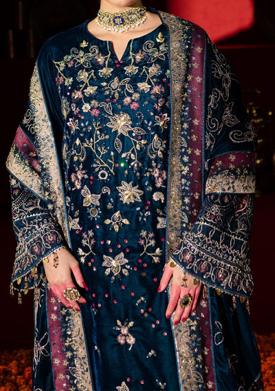 Nureh Embroidered Pakistani Luxury Velvet Dress