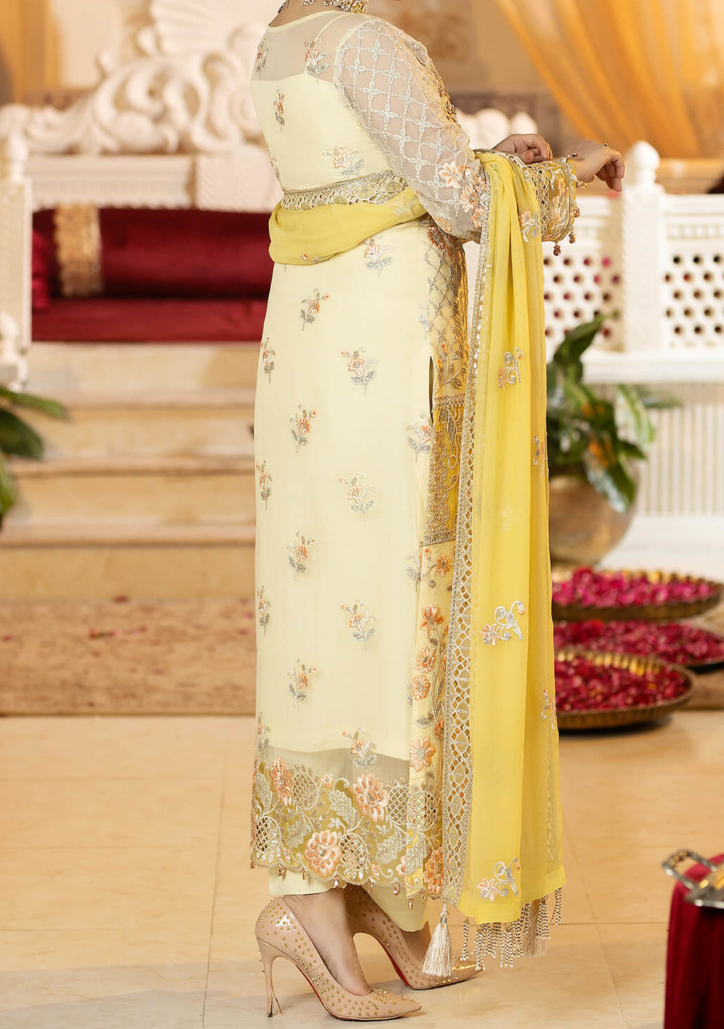 Imrozia Lucille Pakistani Luxury Chiffon Dress