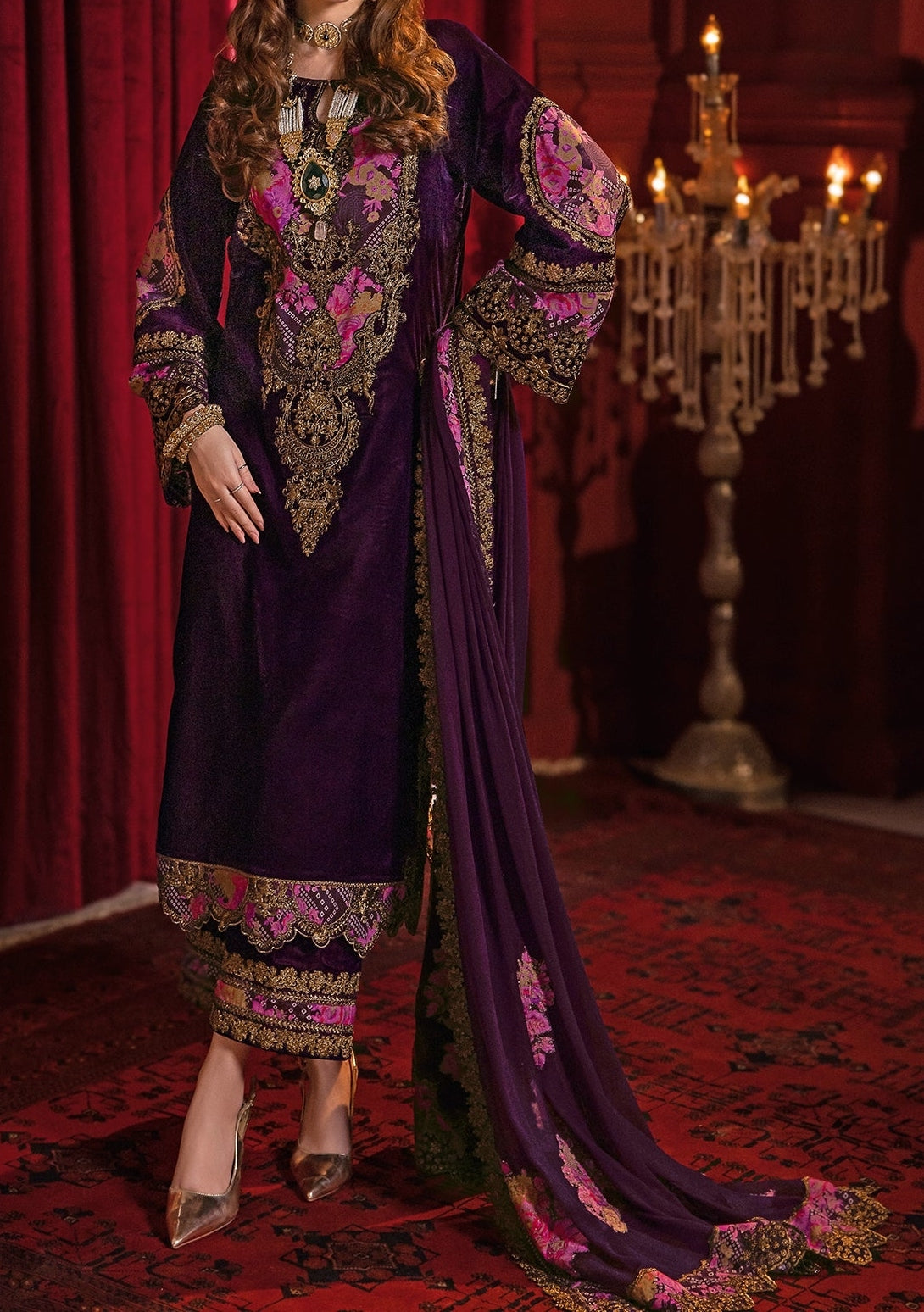 Charizma Embroidered Pakistani Premium Velvet Dress