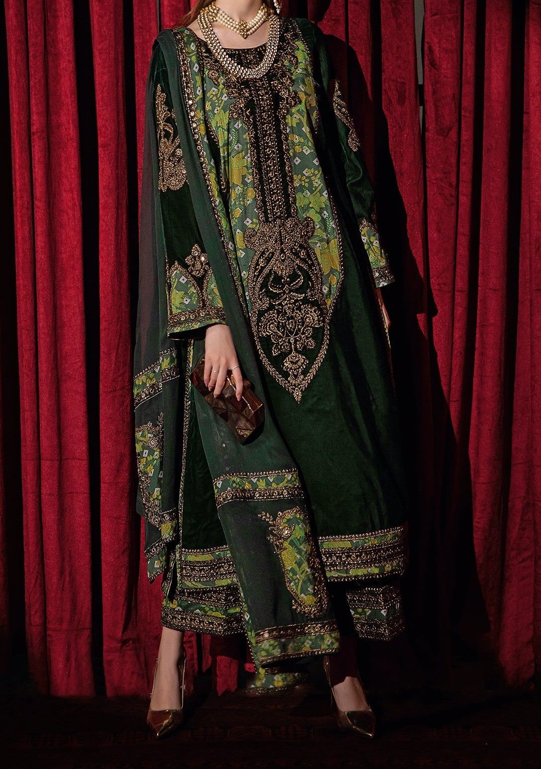 Charizma Embroidered Pakistani Premium Velvet Dress