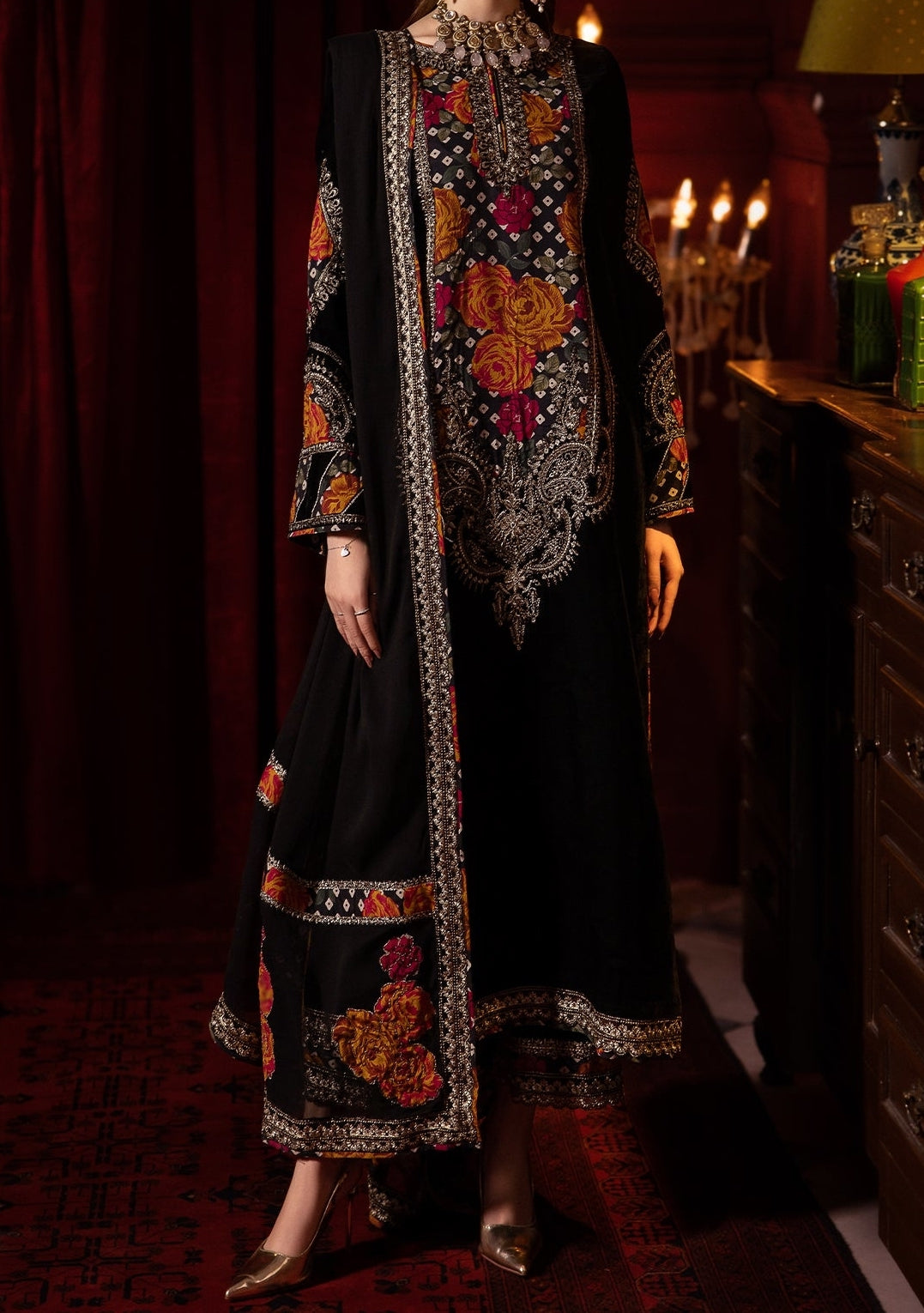 Charizma Embroidered Pakistani Premium Velvet Dress