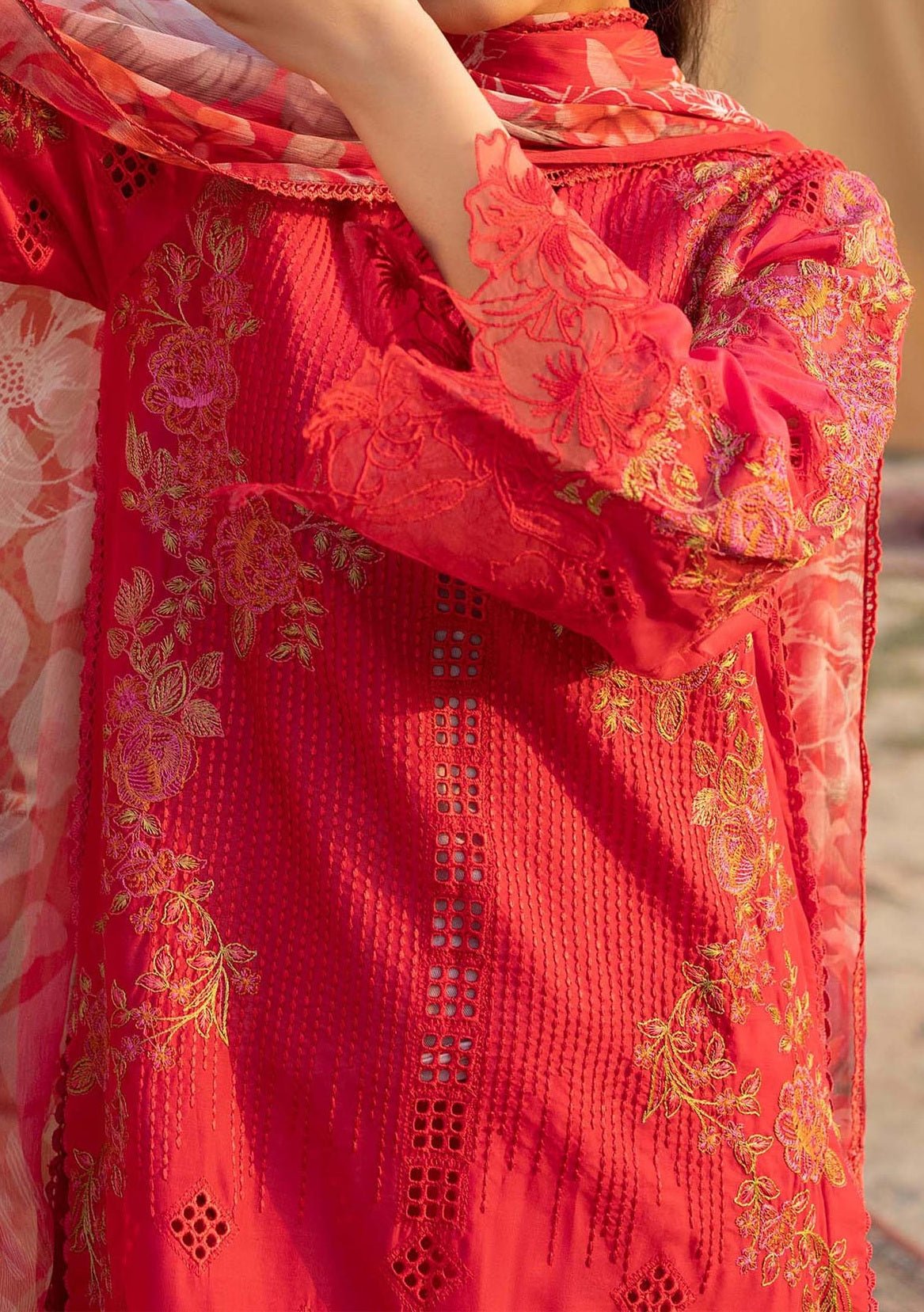 Adan's Libas Hafsa Zia Pakistani Embroidered Lawn Dress - db25982