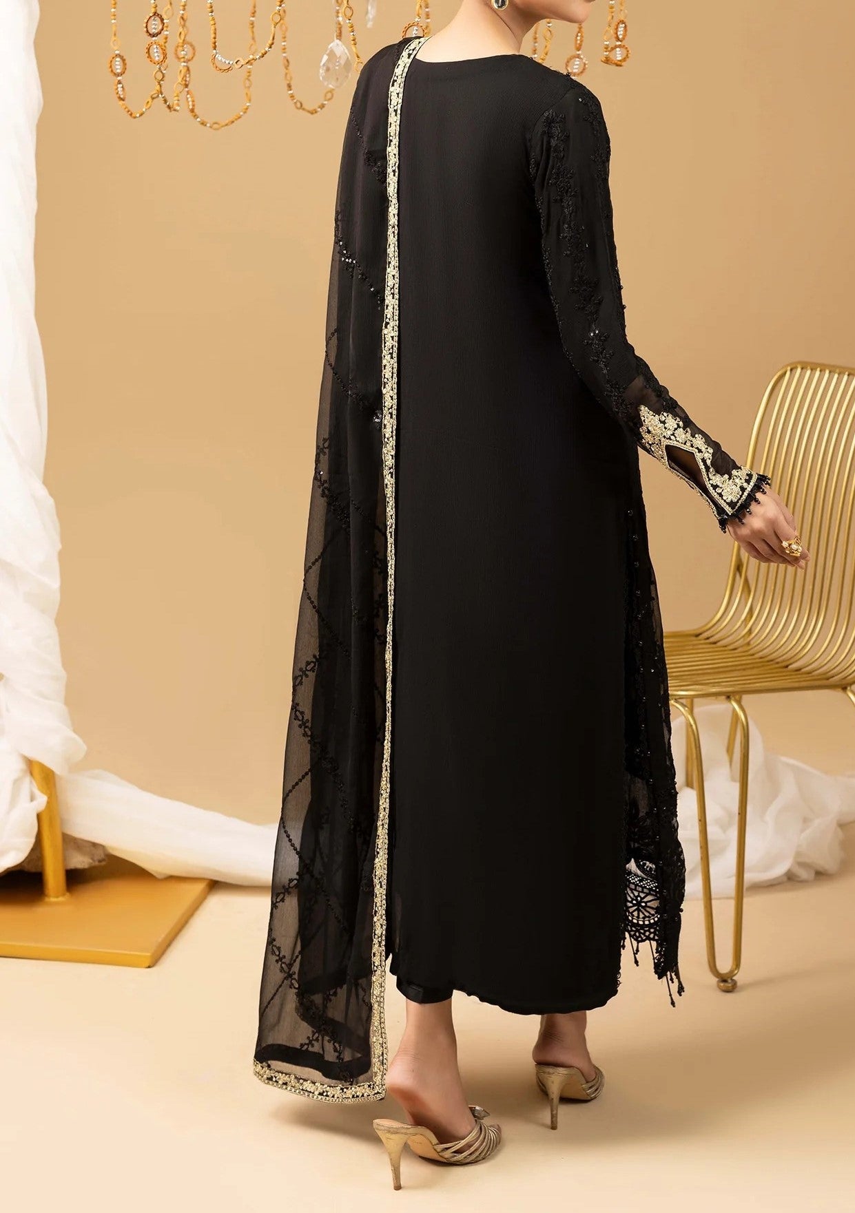 Adan's Libas Pakistani Luxury Chiffon Dress - db30054